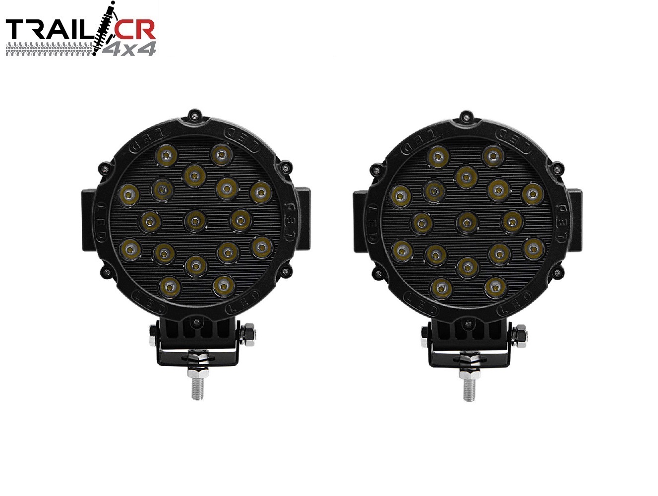 #1. KIT (2) HALOJENOS NEGROS 7 " 51W ROJOS